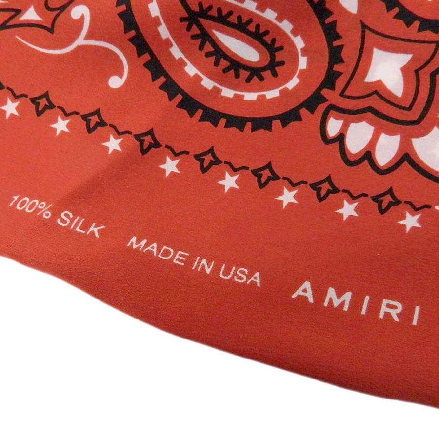 美品 アミリ AMIRI 超大判 バンダナ柄 シルク100% スカーフ 120×120cm