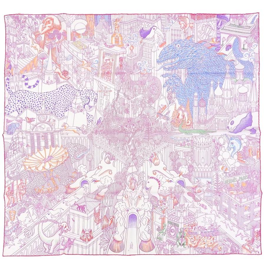 【極美品・箱付き】HERMES エルメス カレ90 アニマポリス スカーフ HERMES（エルメス） 未使用 箱付 HERMES 2019年商品 アニマポリス カレ