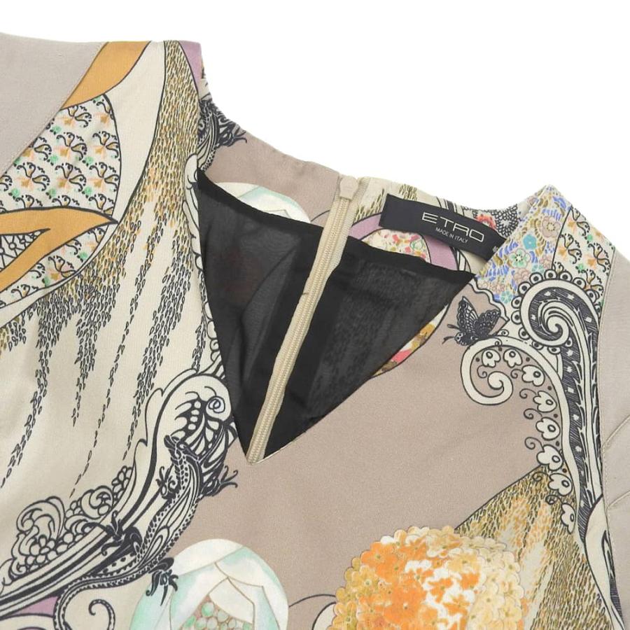 ETRO シルクとレーヨン長袖ポロシャツ ベージュ44サイズ ETRO シルクと