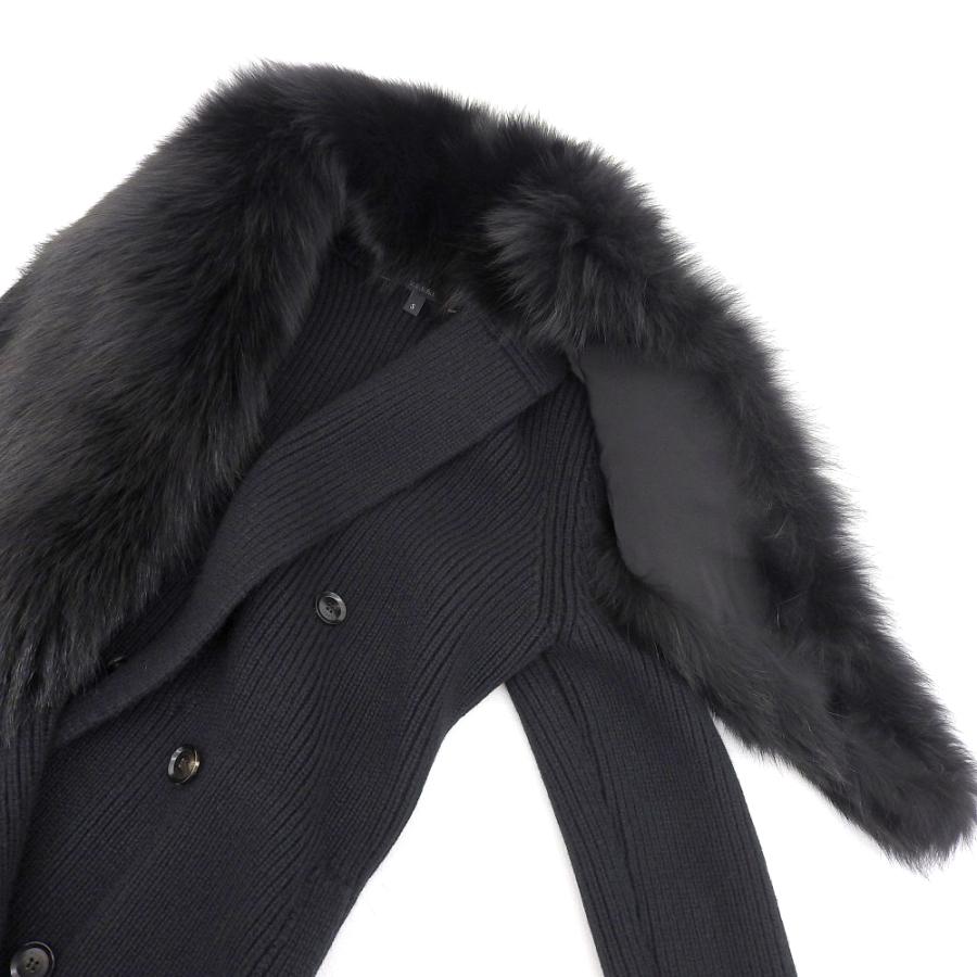 GUCCI（グッチ） 超美品 黒タグ 肉厚 カシミア100% 襟フォックスファー