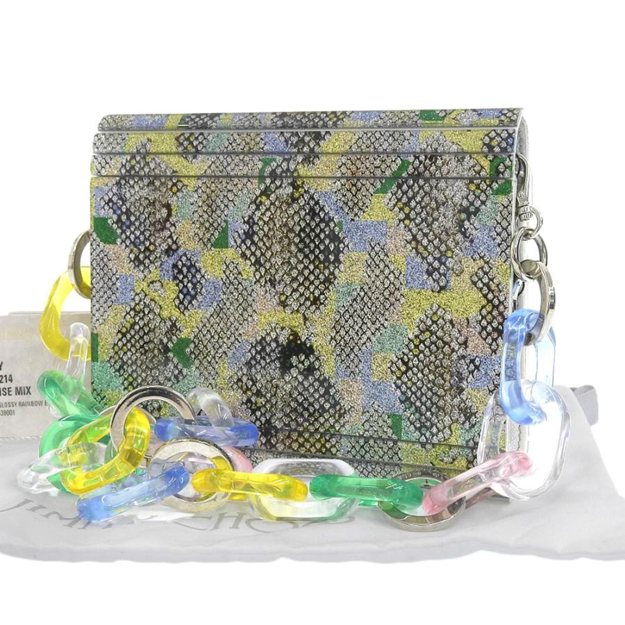超美品 ジミーチュウ JIMMY CHOO 2021年商品 CANDY カラーチェーン クラッチ ショルダーバッグ レディース 定価214600円_1