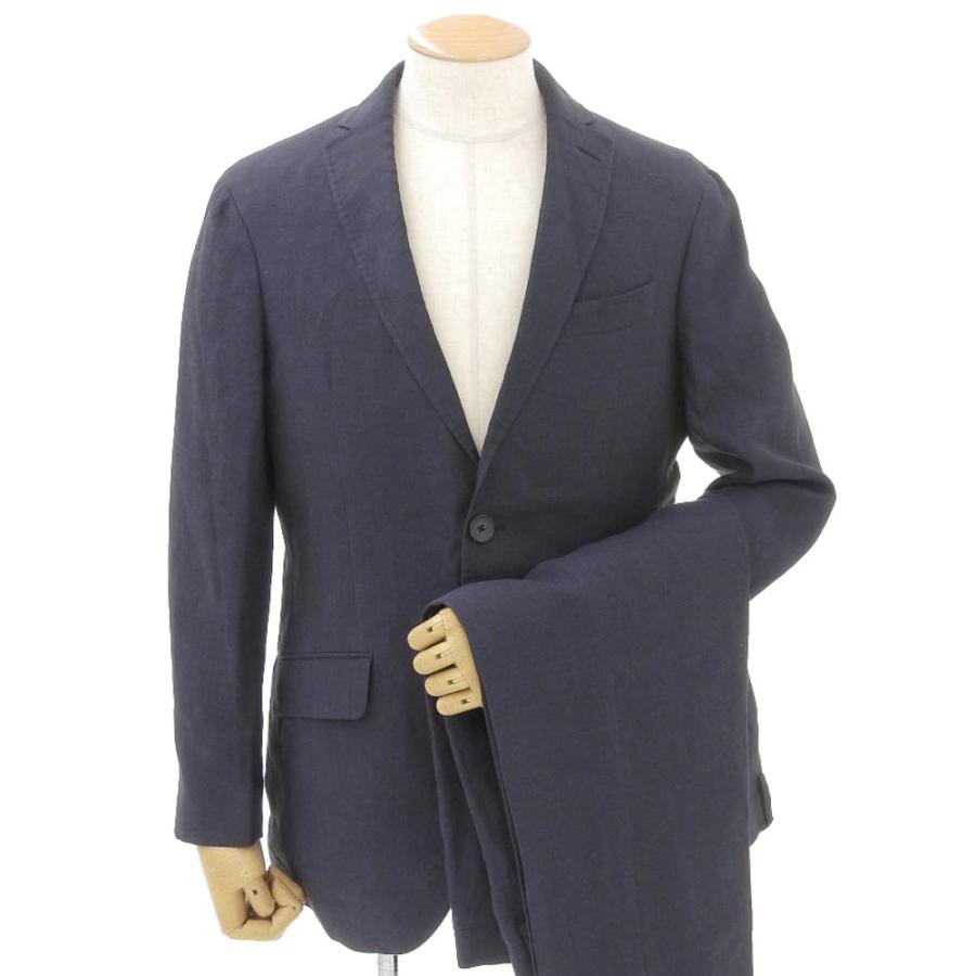 美品 エトロ ETRO 2023年 HOLY MOOD リネン100% ドレス テーラード スーツ 2ピース ジャケット スラックス 48 M２つ釦 紺 メンズ ビジネス ETRO（エトロ） 美品 2023年 HOLY MOOD リネン100% ドレス テーラード