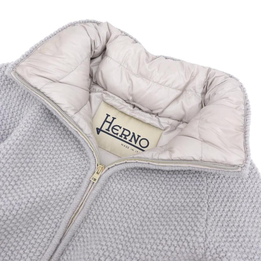 超美品 ヘルノ Herno 現行タグ PI0855D 39766 ワッフルニット × ファー 