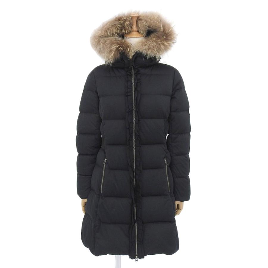 極美品！ランバンLANVINファー付きロングダウンジャケットS LANVIN（ランバン） 超美品 ラクーンファー グログランフレアサテン