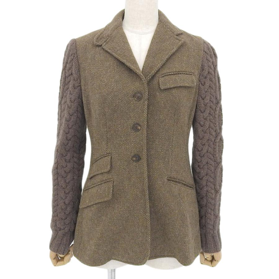 超美品 ラルフローレン カシミヤ55％ ケーブル ニット スリーブ ウール 