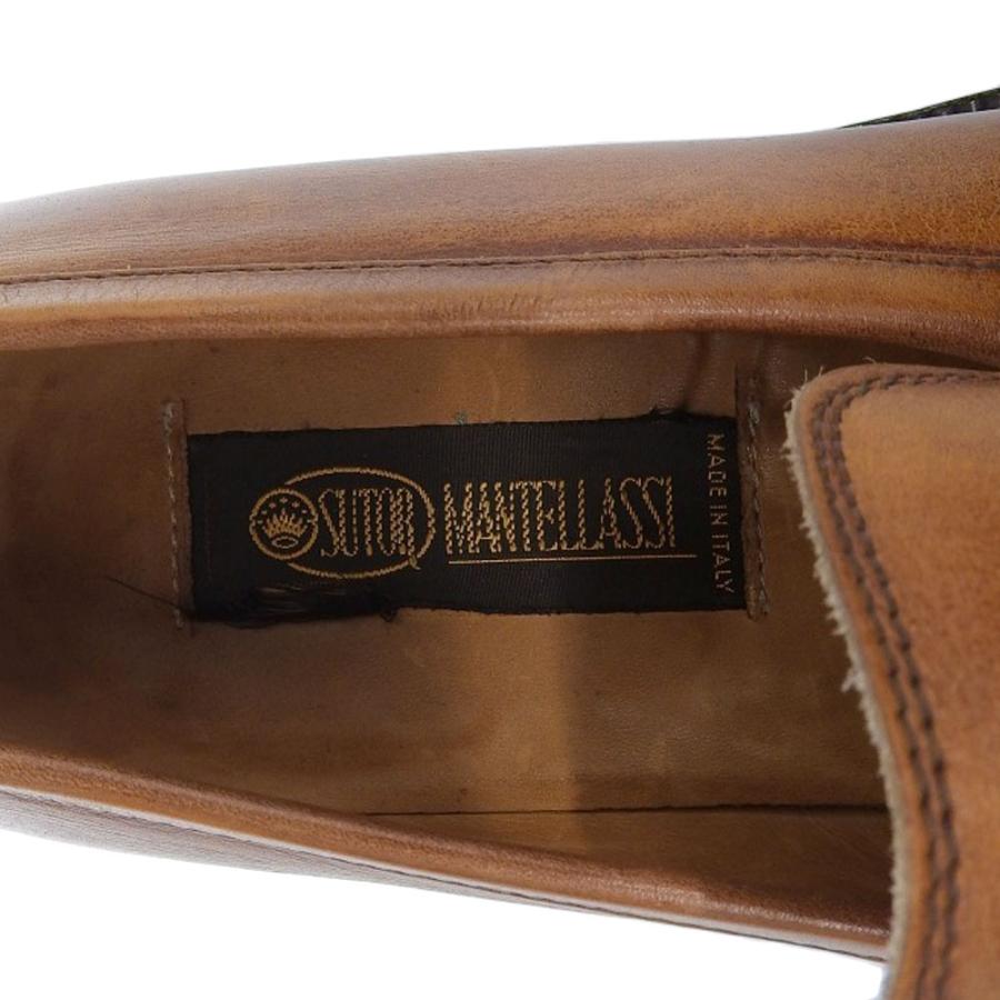 超美品 ストールマンテラッシ SUTOR MANTELLASSI ヴィンテージ タグ Uチップ レザー ローファー 40 25‐25.5cm メンズ_8