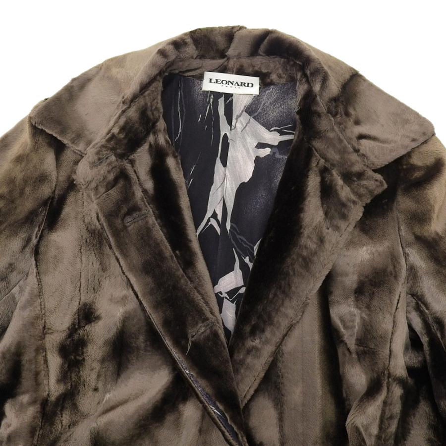 LEONARD（レオナール） 超美品 現行ロゴ 高級 ベルベット シルク100 
