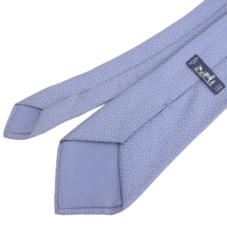 HERMES ファソネ ネイビー 光沢 現行タグ HERMES（エルメス） 美品 現行タグ ファソネ H刺繍 シルク ネクタイ