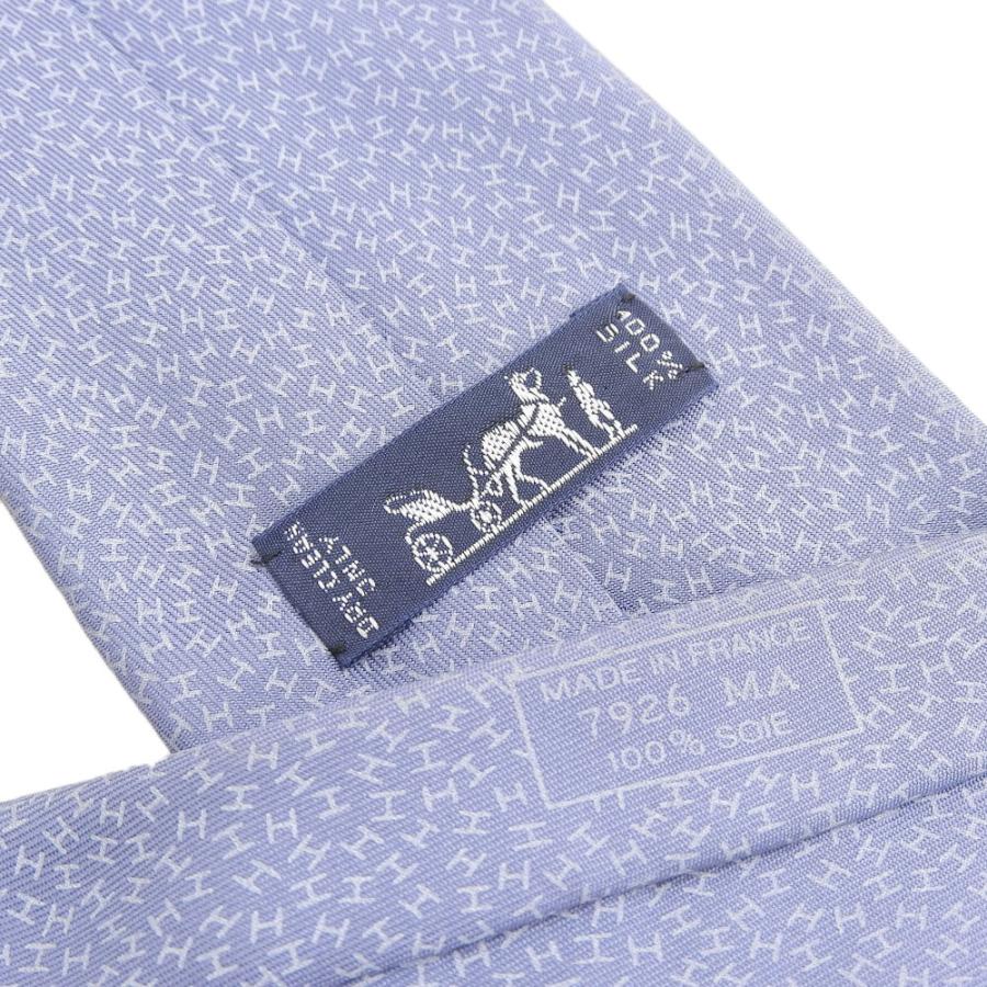 現行タグ エルメス HERMES ネクタイ H柄 ファソネ シルク ビジネス HERMES（エルメス） 美品 現行タグ ファソネ H刺繍 シルク ネクタイ
