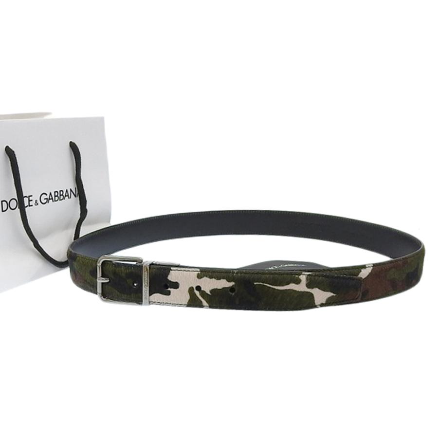 タグ付未使用 ドルチェ＆ガッバーナ DOLCE&GABBANA 現行ロゴ BC3615 カモフラージュ ハラコレザー ウエスト ベルト 100 92-102cm対応 迷彩レア メンズ タグ付未使用 ドルチェ＆ガッバーナ DOLCE&GABBANA 現行ロゴ BC3615