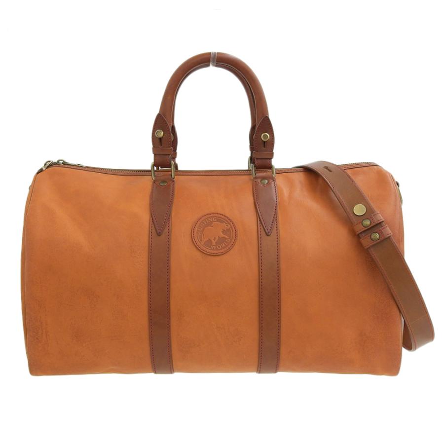 ハンティングワールド レザー 2way ボストンバッグ ブラウン