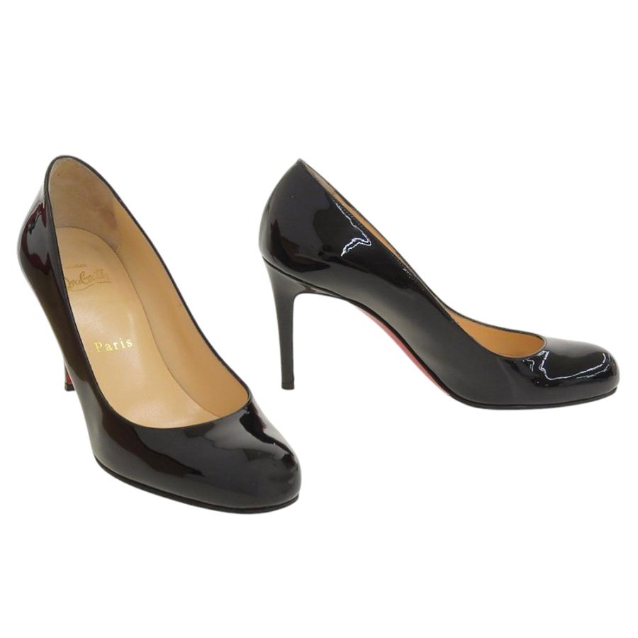 箱付美品 クリスチャンルブタン Christian Louboutin SIMPLE PUMP 85 パテントレザー ラウンドトゥ パンプス 36 黒 ラバーソール加工未使用 レディース_1