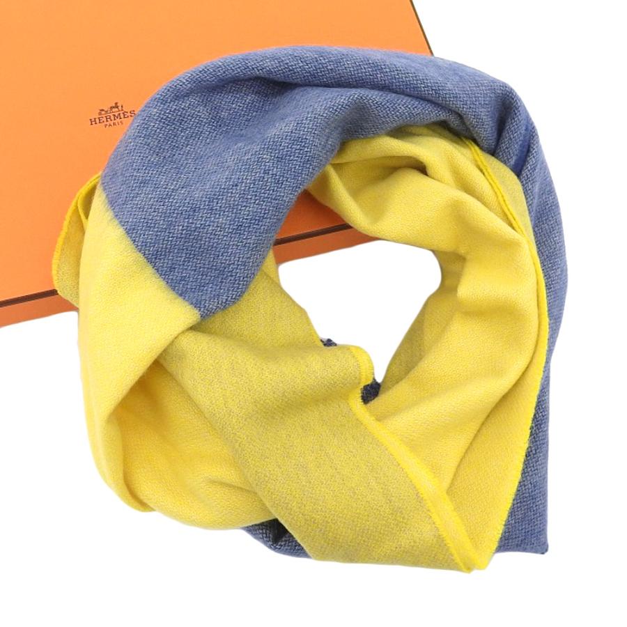 タグ付未使用 エルメス HERMES 現行販売商品 エシャルプ サマー ブロック ダブルフェイス バイカラー マフラー 箱付 HERMES（エルメス） タグ付未使用 現行販売商品 エシャルプ サマー