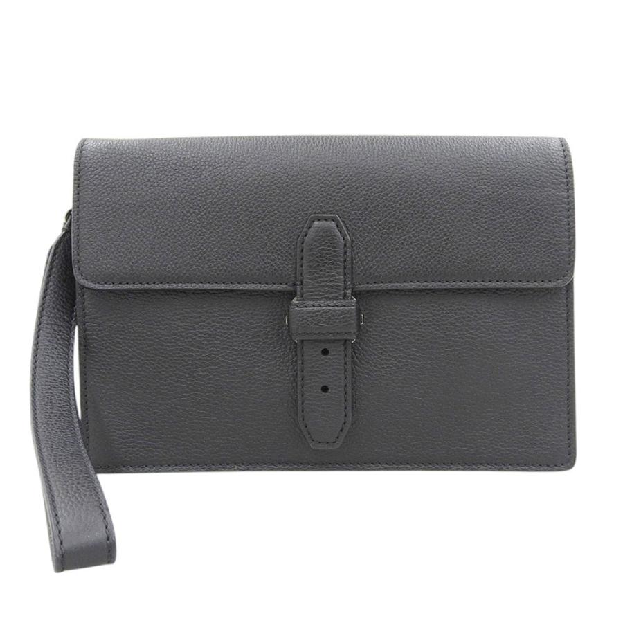Brioni（ブリオーニ） 美品 現行メタルタグ グレインレザー スライド 