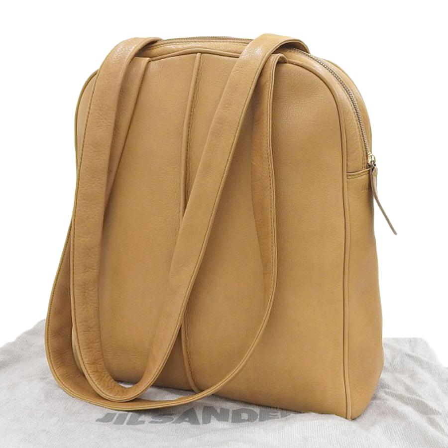 美品 ジルサンダー JIL SANDER 90年代 ヴィンテージ アーカイブ ドイツ製 グレインレザー ショルダーバッグ キャメル 超希少 レディース メンズ 旅_1