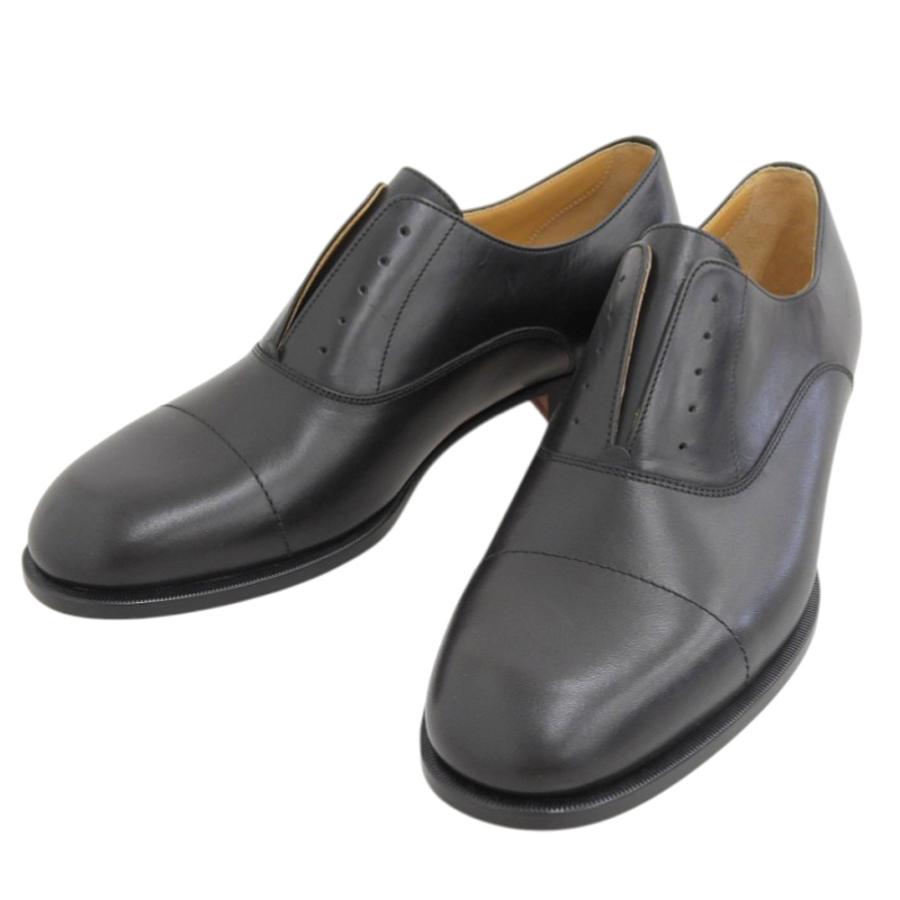 未使用 エルメス HERMES 現行ロゴ リシュリュー ストレートチップ レザーローファー 41 レースアップ可 シューズ 2way 黒 25.5‐26cm HERMES（エルメス） 未使用 現行ロゴ リシュリュー ストレートチップ