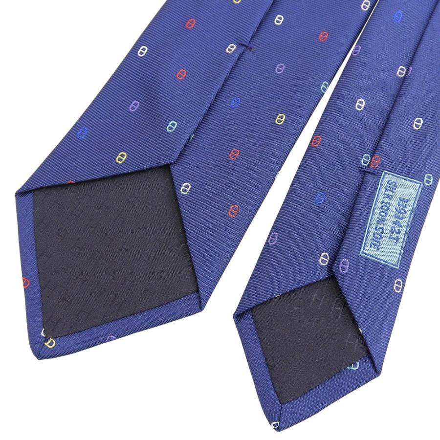 ✨未使用✨エルメス　クロスシェーヌダンクル　総柄　ジャガード　ブルー　ネクタイ HERMES（エルメス） 箱付未使用 2023年商品 マルチカラー