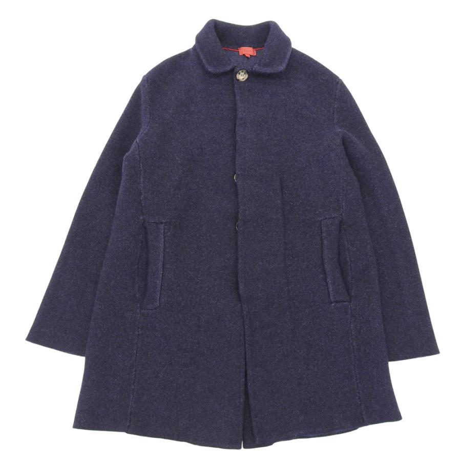 超美品 イザイア ISAIA 肉厚ウール シングル ステンカラーコート