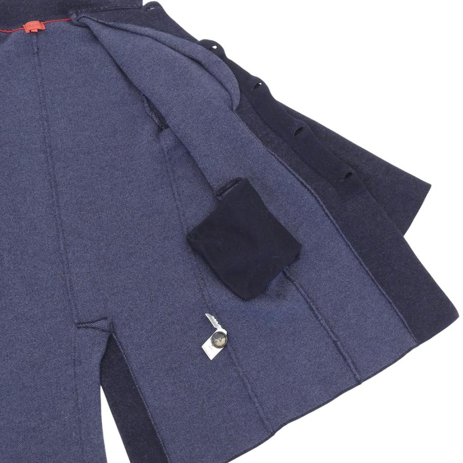 超美品 イザイア ISAIA 肉厚ウール シングル ステンカラーコート L