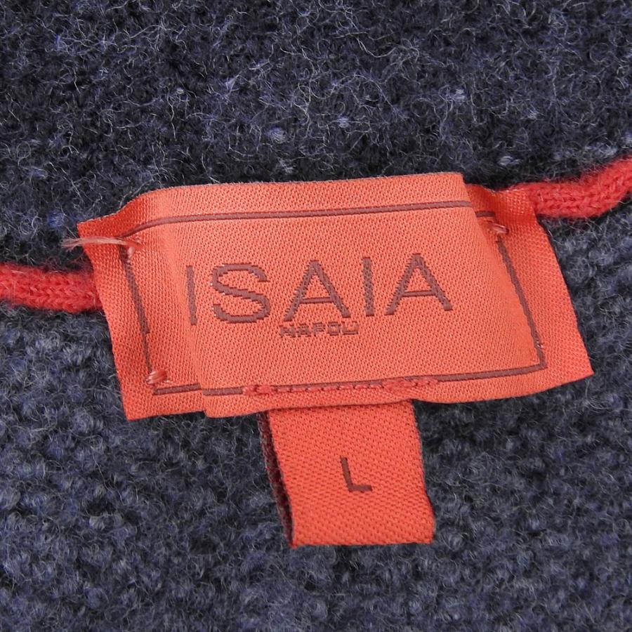 超美品 イザイア ISAIA 肉厚ウール シングル ステンカラーコート L