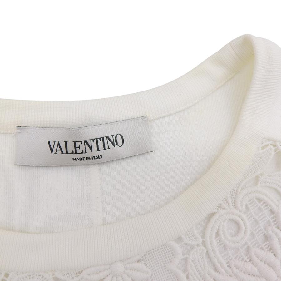 超美品 ヴァレンティノ VALENTINO 2021年 シグネチャープリント コットン レース ジャージー スウェット トップス 白 S 希少 レディース 旅 数回使用_9