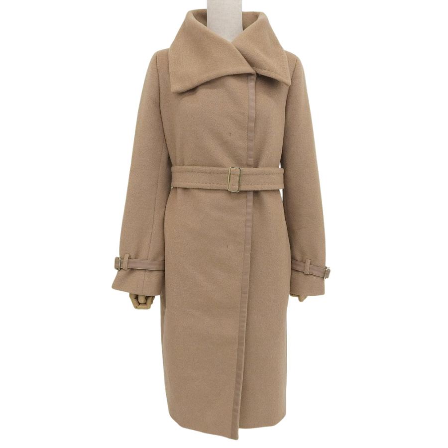 ロングコート 【美品】 MaxMara 最高級白タグ キャメル100% ロングコート