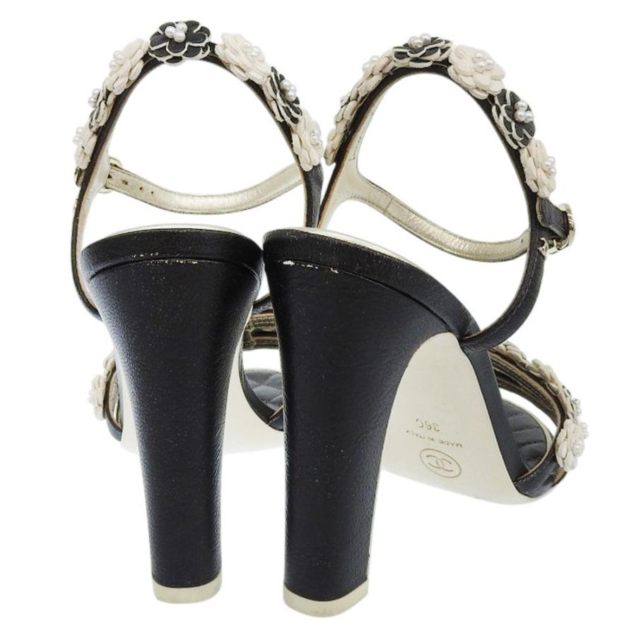 CHANEL（シャネル） 超美品 カメリア×パール マトラッセソール ヒール