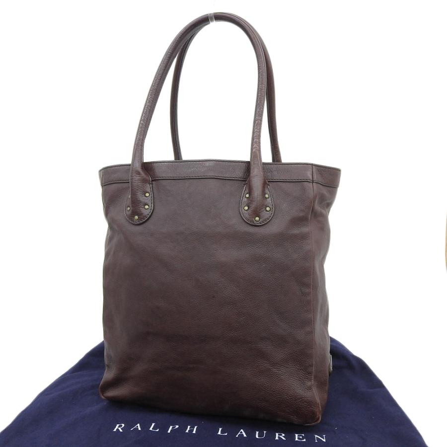 超美品 ラルフローレン RALPH LAUREN フロントポケット レザー ショルダー トートバッグ メンズ スタッズハンドル 超美品 ラルフローレン RALPH LAUREN フロントポケット レザー