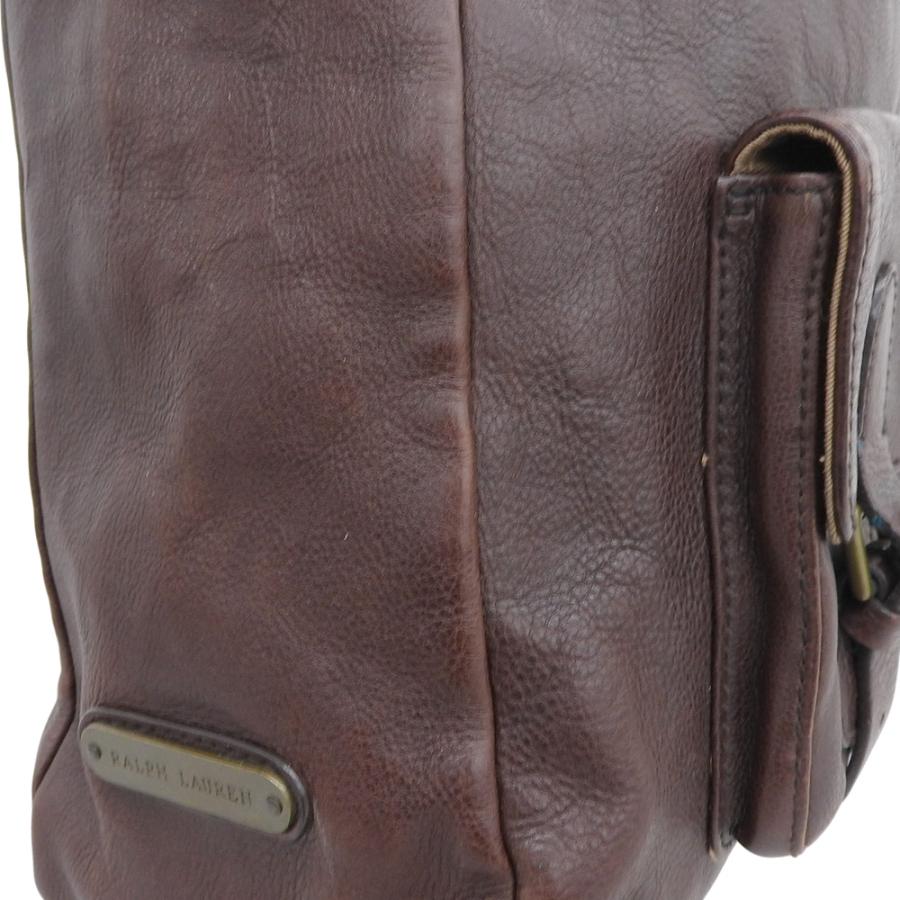 超美品 ラルフローレン RALPH LAUREN フロントポケット レザー ショルダー トートバッグ メンズ スタッズハンドル 超美品 ラルフローレン RALPH LAUREN フロントポケット レザー