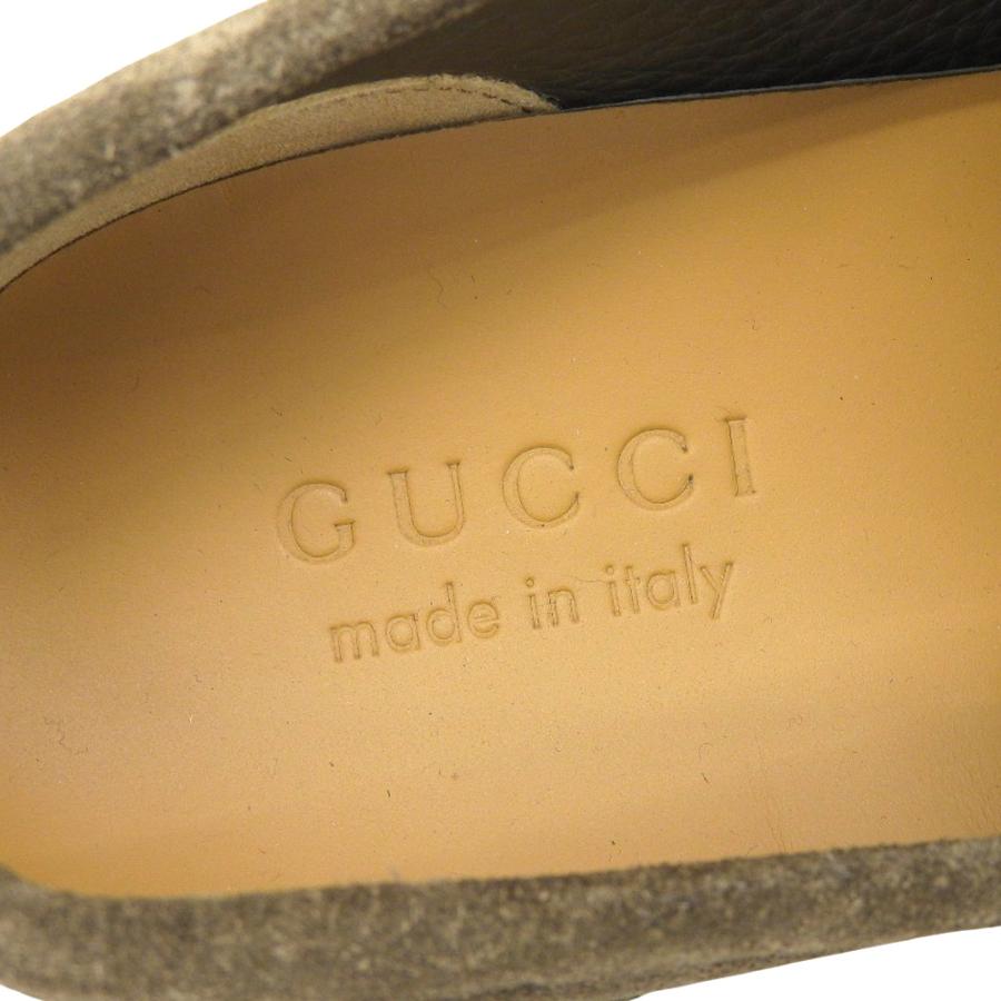 超美品 グッチ GUCCI 2024年 78674 AACVH 3306 スウェード ホースビット ローファー サイズ 5 1/2 カーキ 箱付き メンズ GUCCI（グッチ） 超美品 2024年 78674 AACVH 3306 スウェード ホース