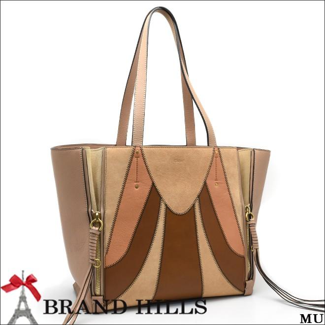 Chloe クロエ トートバッグ MILOトート レザー パッチワーク BISCOTTI 