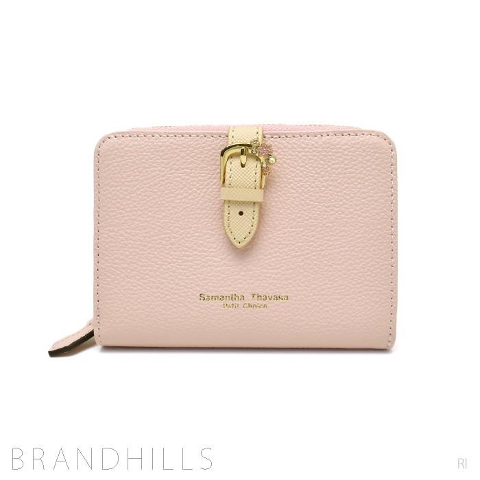 サマンサタバサ プチチョイス 2つ折り 財布 レディース ビジュー ベルトモチーフ ピンク レザー ラウンドファスナー Samantha Thavasa 未使用品 ブランドヒルズ 通販 Yahoo ショッピング