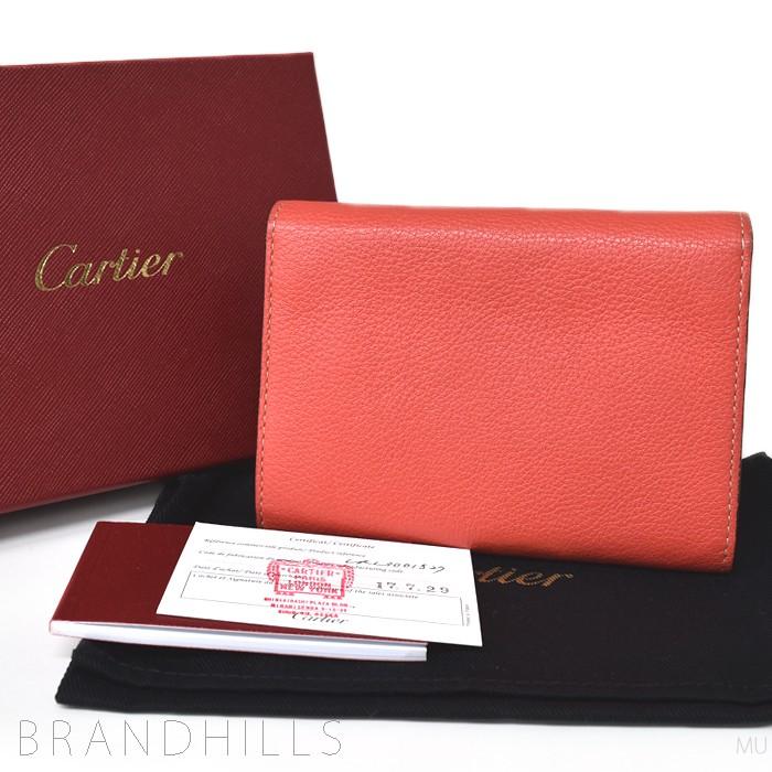 Cartier カルティエ 財布 レディース Cドゥ スモール レザー コーラル 