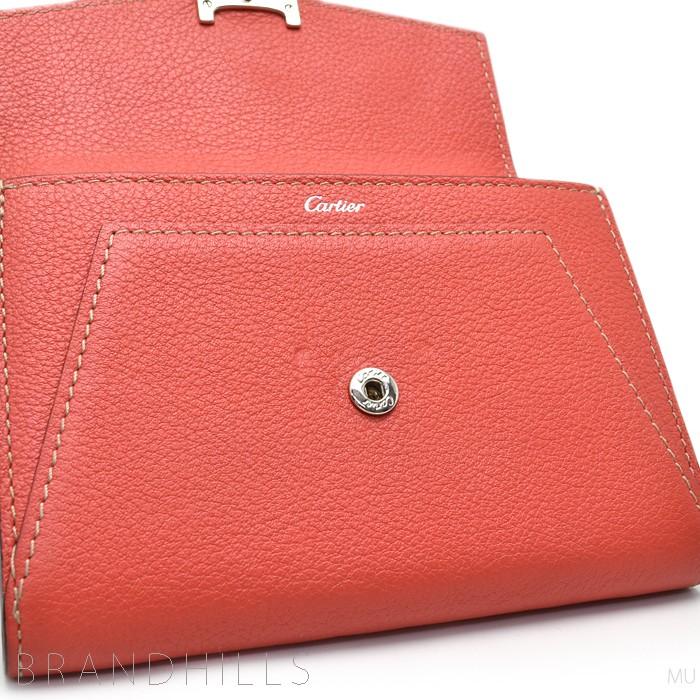Cartier カルティエ 財布 レディース Cドゥ スモール レザー コーラル 