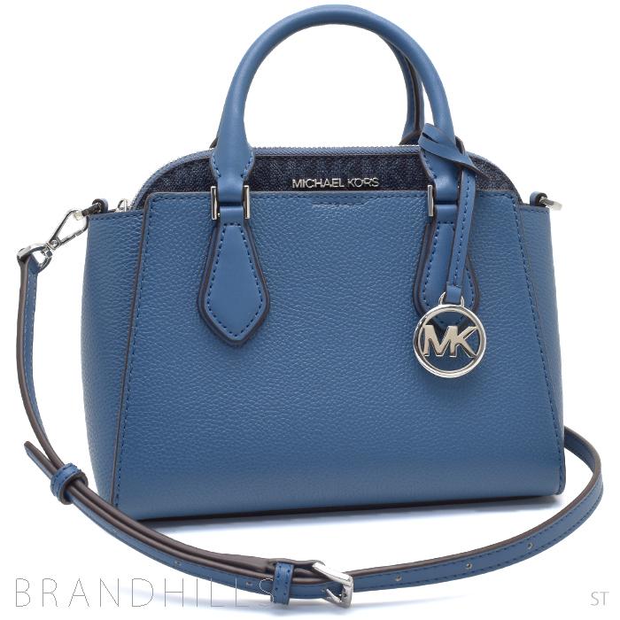 MICHAEL KORS マイケルコース 2WAYハンドバッグ ブルーレザー ポーチ 