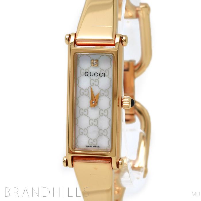 グッチ 腕時計 レディース 1500L クォーツ SS ホワイトシェル文字盤  