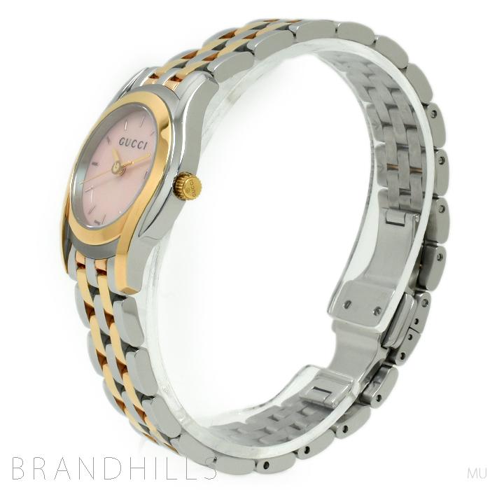 グッチ 腕時計 レディース Gクラス 5500L クォーツ SS/GP ピンクシェル  