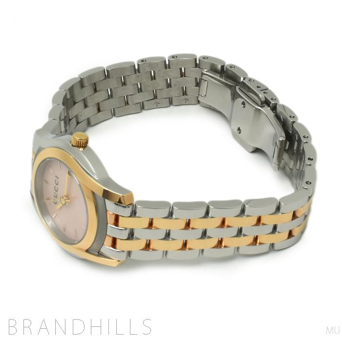 グッチ 腕時計 レディース Gクラス 5500L クォーツ SS/GP ピンクシェル  