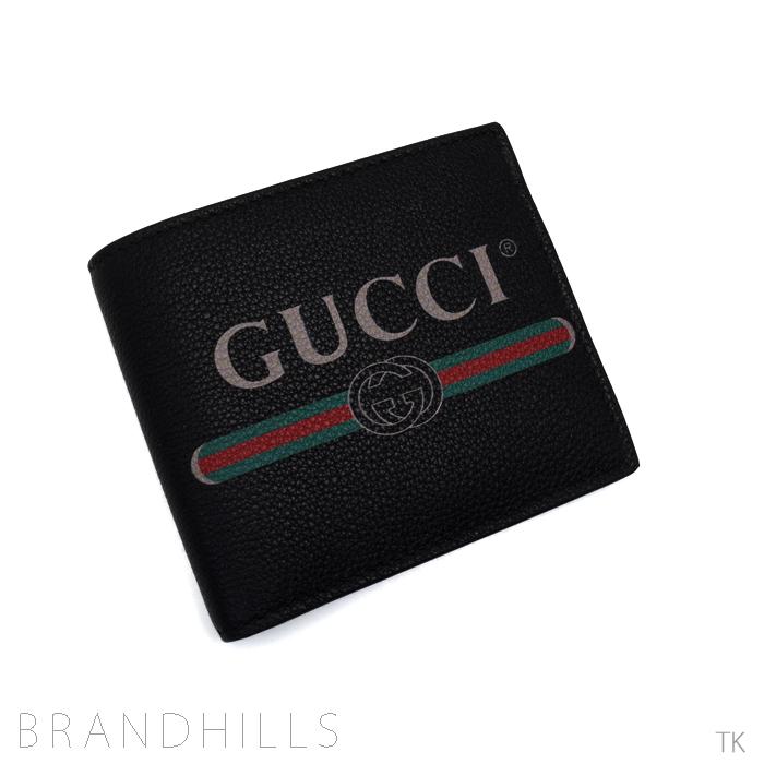 GUCCI グッチ 財布 ヴィンテージロゴ レザー ブラック 二つ折り 496316 