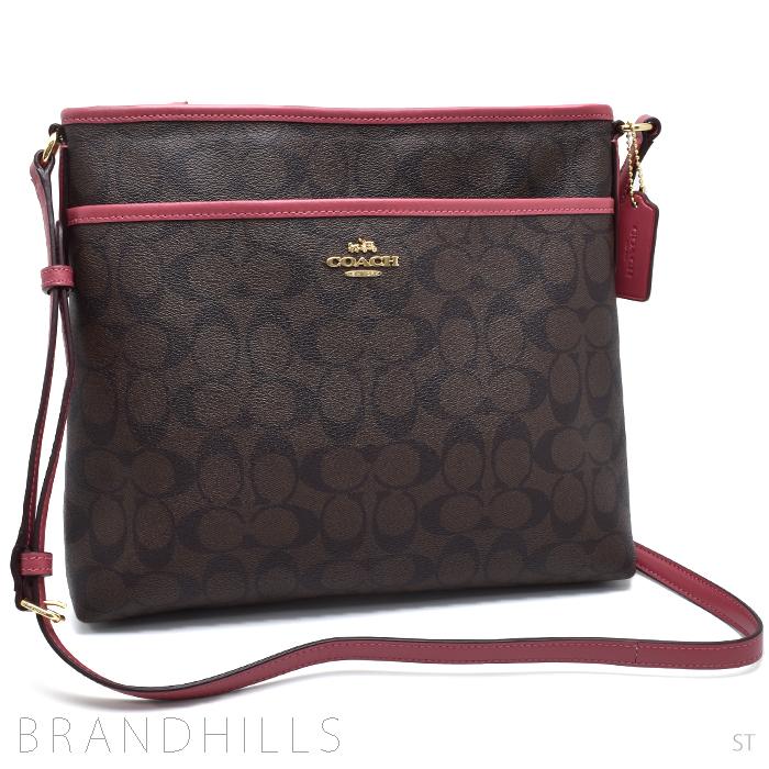 COACH コーチ ショルダーバッグ レディース シグネチャー PVC ブラウン  