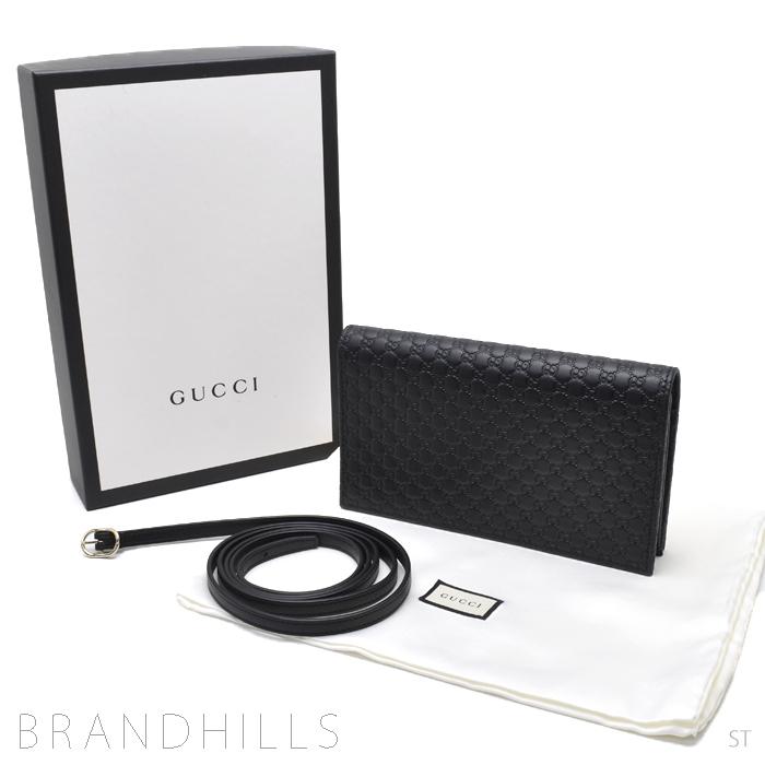 GUCCI グッチ ショルダーウォレット マイクログッチシマ ブラック  