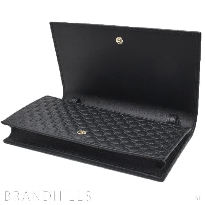 GUCCI グッチ ショルダーウォレット マイクログッチシマ ブラック  