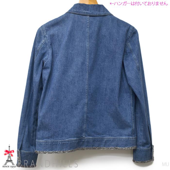 CHANEL シャネル デニムジャケット ブルー カメリアコサージュ 