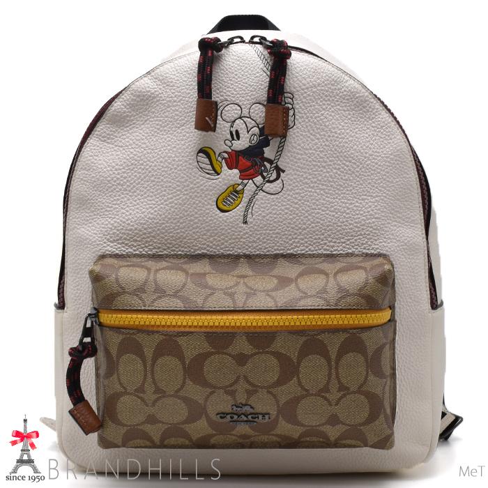 COACH コーチ リュック レディース レザー ホワイト PVC ベージュ  