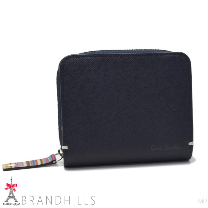 【美品】Paul Smith 二つ折り財布　L字ファスナー　レザー　ネイビー 楽天市場】ポールスミス 財布 二つ折り財布 L字ファスナー 紺(ネイビー