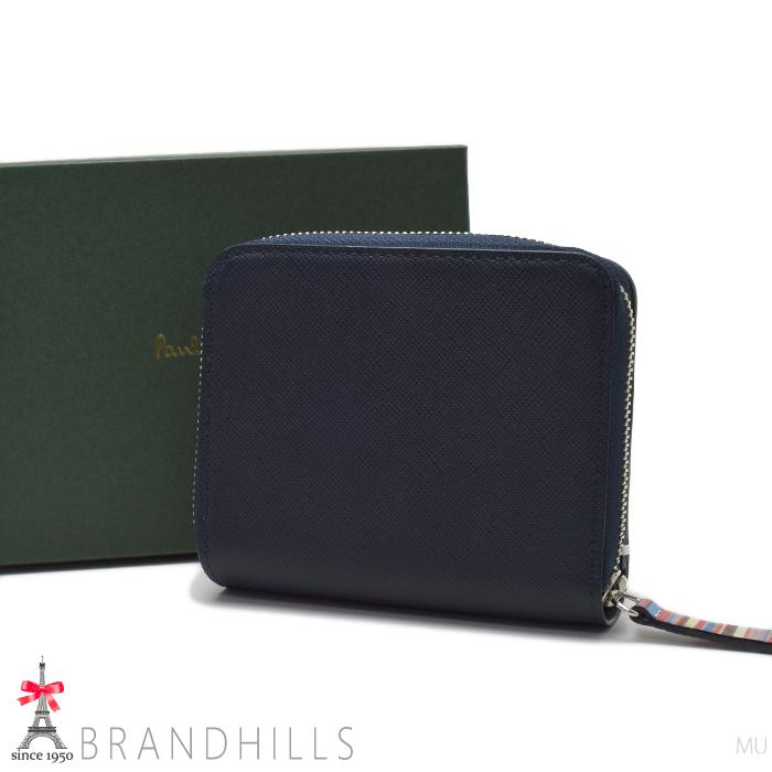 Paul Smith 本革二つ折り財布 PSK864ネイビー