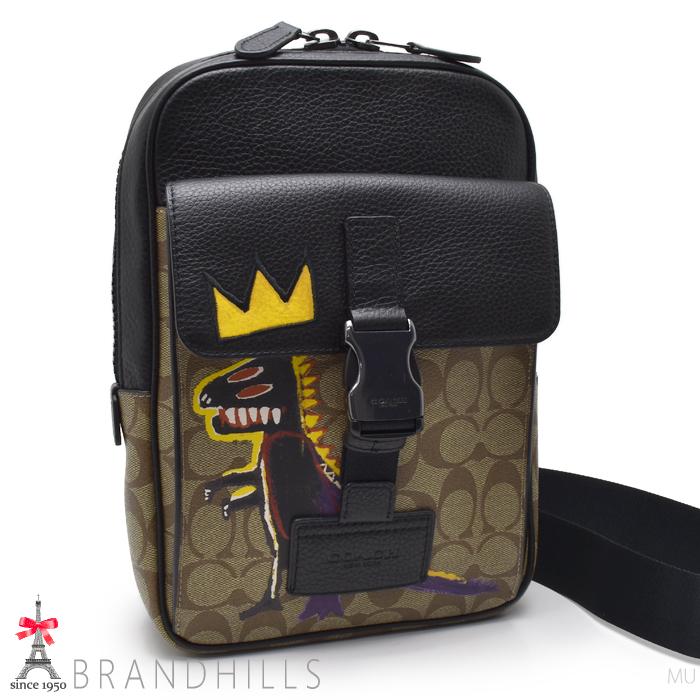 コーチ ボディバッグ メンズ バスキアコラボ シグネチャーキャンバス  