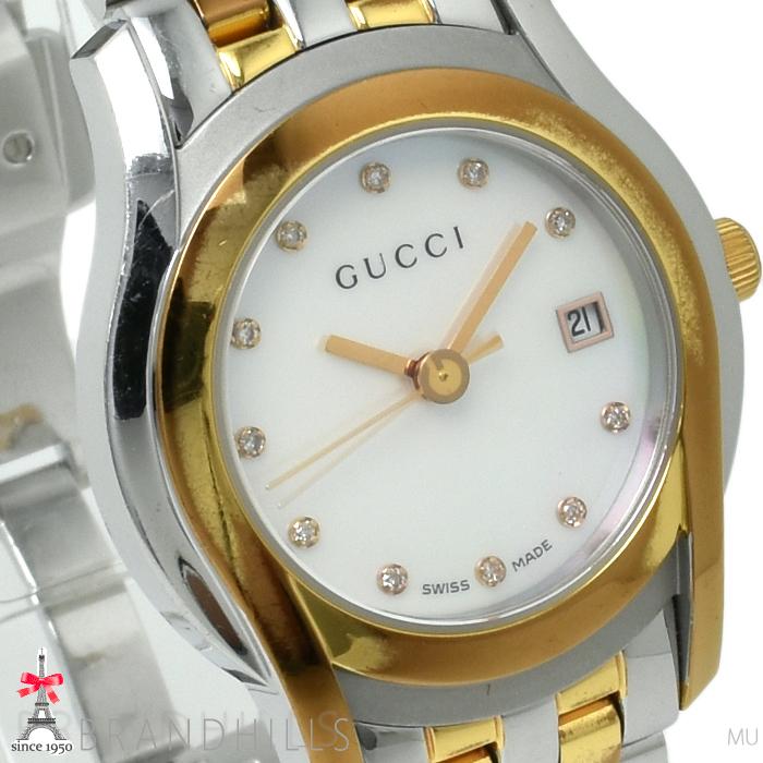 グッチ 腕時計 レディース Gクラス 5500L クォーツ PGP/SS ダイヤ11pt ピンクシェル文字盤 YA055536 GUCCI｜brandhills｜02