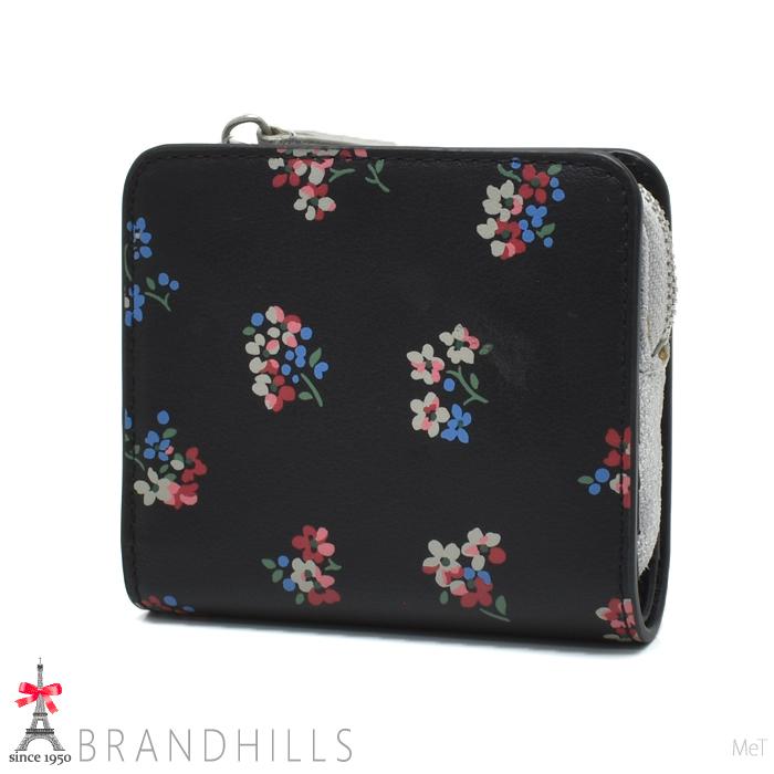Cath Kidston キャスキッドソン 財布 二つ折り レザー ブラック Cath Kidston キャスキッドソン 財布 二つ折り レザー ブラック