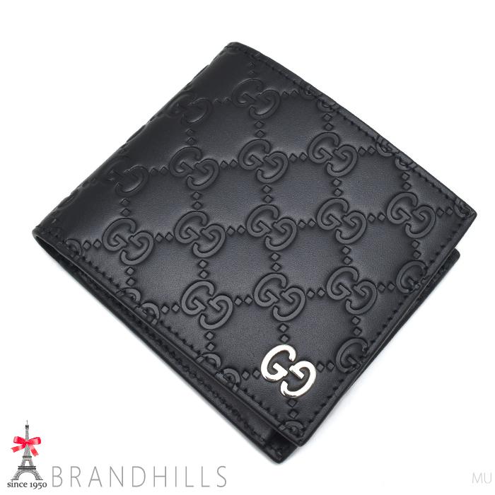 GUCCI グッチ 財布 二つ折り メンズ グッチシマ シグネチャー レザー